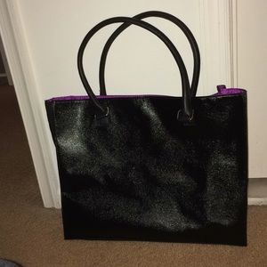 Faux Leather Canvas Tote Bag